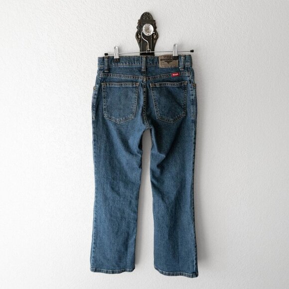Wrangler Denim Boys Sz 14 Slim Medium Blue Wash Jeans Classic Bootcut Western - Picture 2 of 7